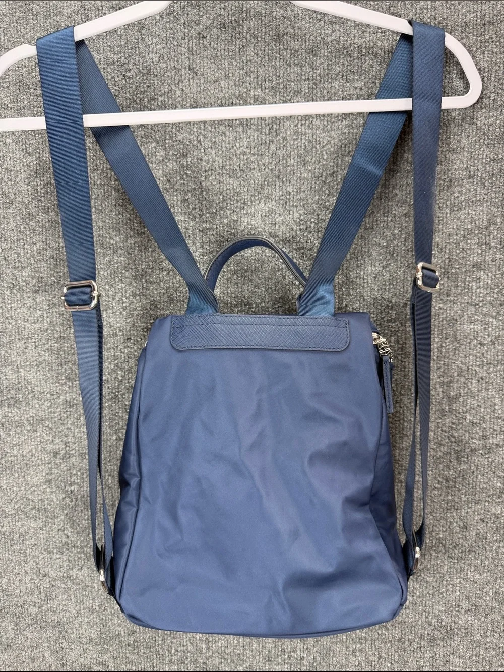 Giani Bernini Navy Nylon Compact Backpack with Front Zip Pocket
